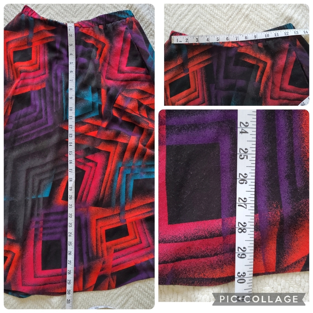 Vintage 80s Anthony Sicari Colorful Abstract Geometric Skirt - Picture 10 of 10